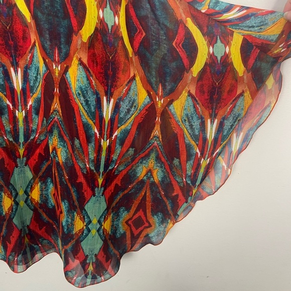 Alice + Olivia Rhi Tribal Tiered Hem Dress size XS spaghetti strap - Picture 4 of 8